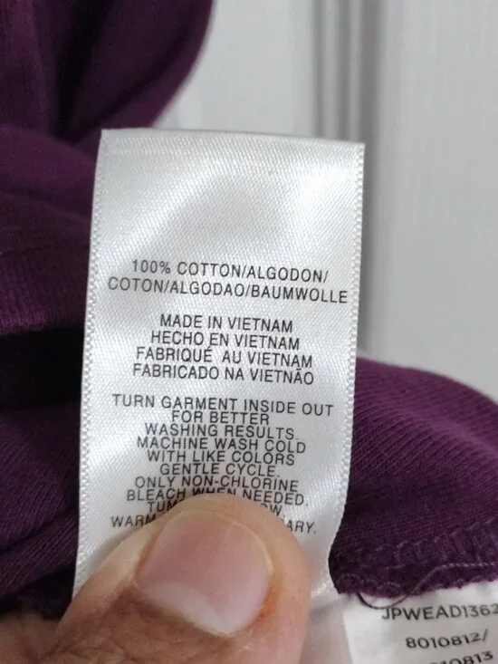 Jones New York Signature 3X Purple Cowl Neck Zip Accent Top 100% Cotton - Picture 7 of 8